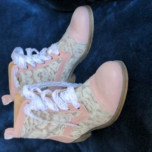 Portofino leather lace biker boots size 40